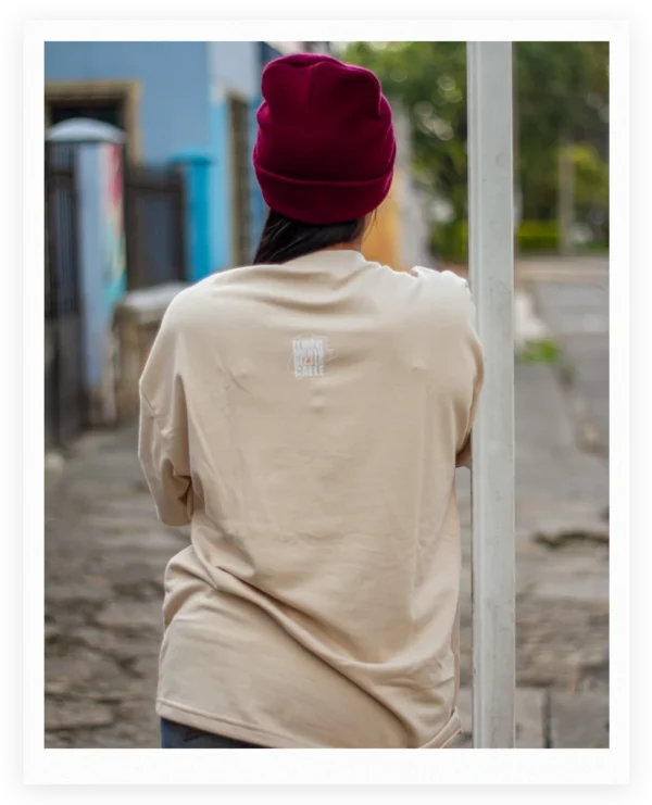 Camiseta oversize unicolor beige