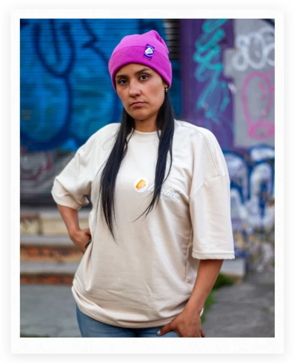 Camiseta oversize unicolor beige