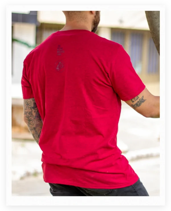 camiseta clasica hombre estampada color rojo jaspe