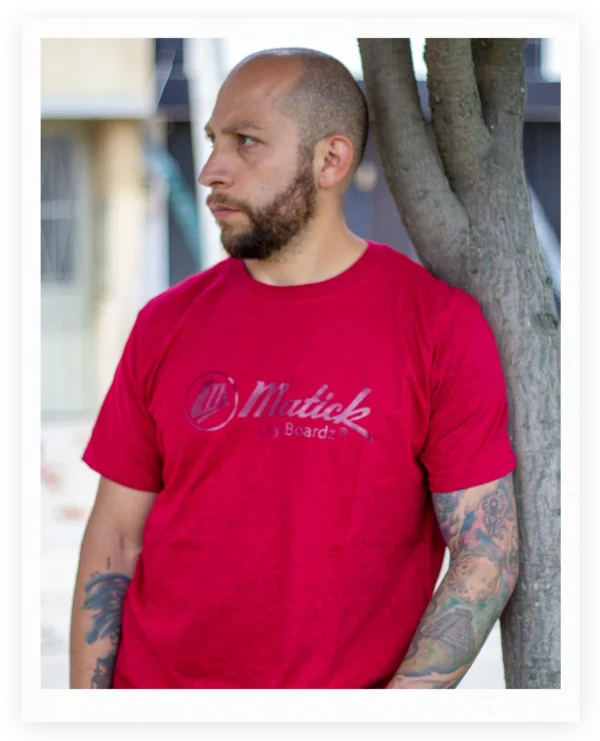 camiseta clasica hombre estampada color rojo jaspe