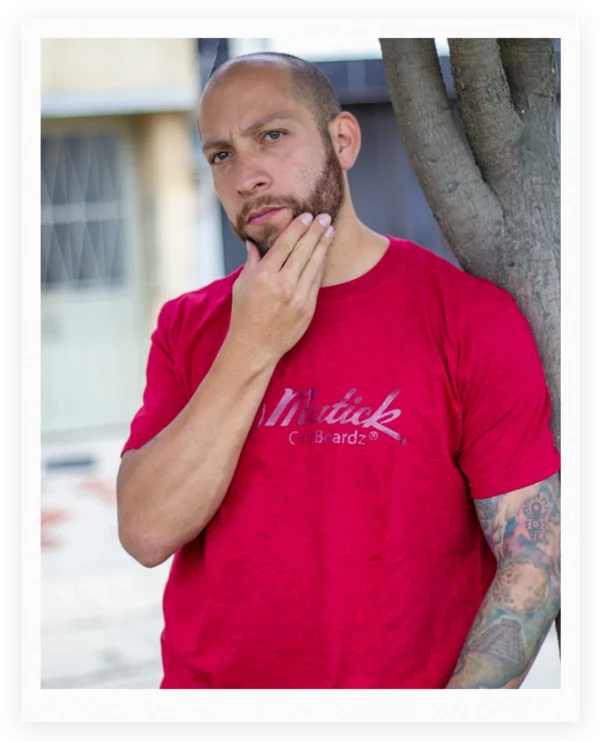 camiseta clasica hombre estampada color rojo jaspe