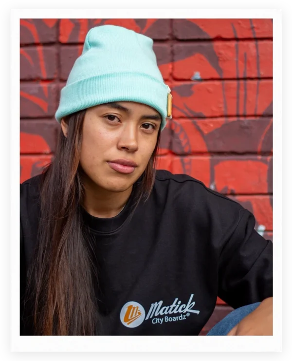 Gorro tejido para mujer color azul menta